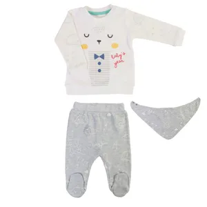 ست 3 تکه لباس نوزادی کارامل مدل cab322