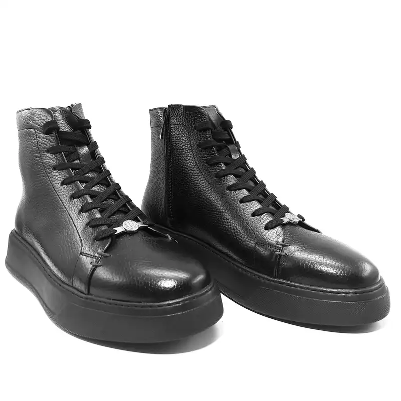 نیم بوت زنانه کرمانی مدل چرم دستدوز فلوتر کد 650 رنگ مشکی