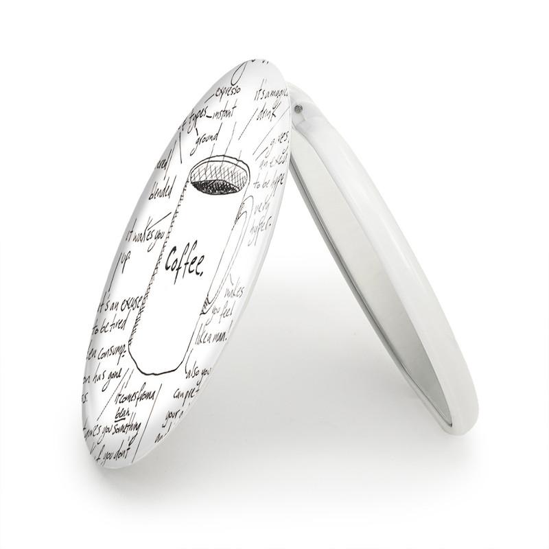 آینه جیبی خندالو طرح قهوه Coffee مدل تاشو کد 22003