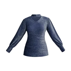 بلوز آستین بلند زنانه مدل گردنبندی 173002