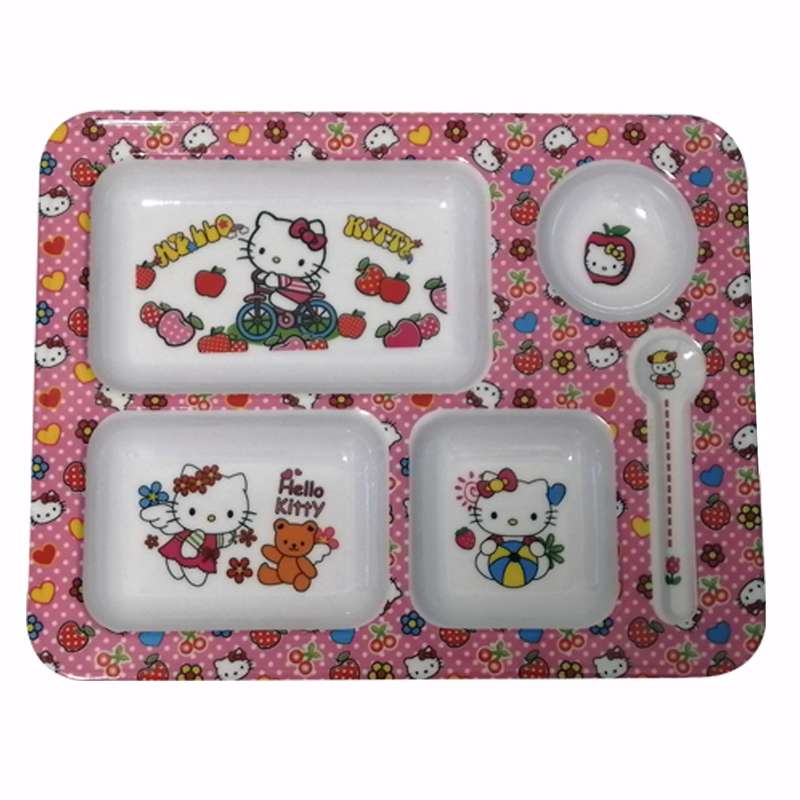 ظرف غذای کودک طرح کیتی مدل 5 خانه