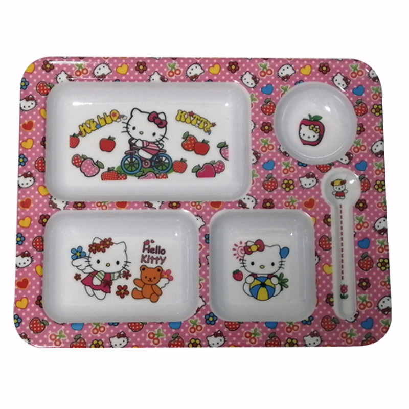 ظرف غذای کودک طرح کیتی مدل 5 خانه