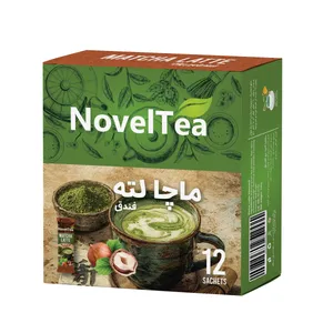 ماچا لته شیر فندق کم شکر ناولتی - 240 گرم بسته 12 عددی