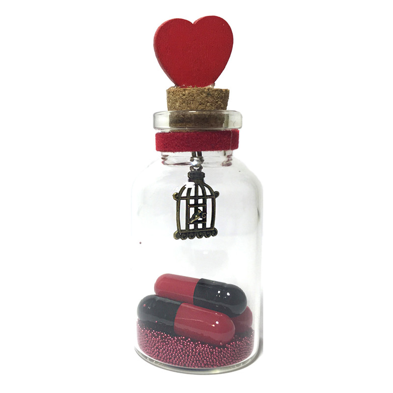 بطری دکوری طرح مرغ آمین مدل Bottle Love19