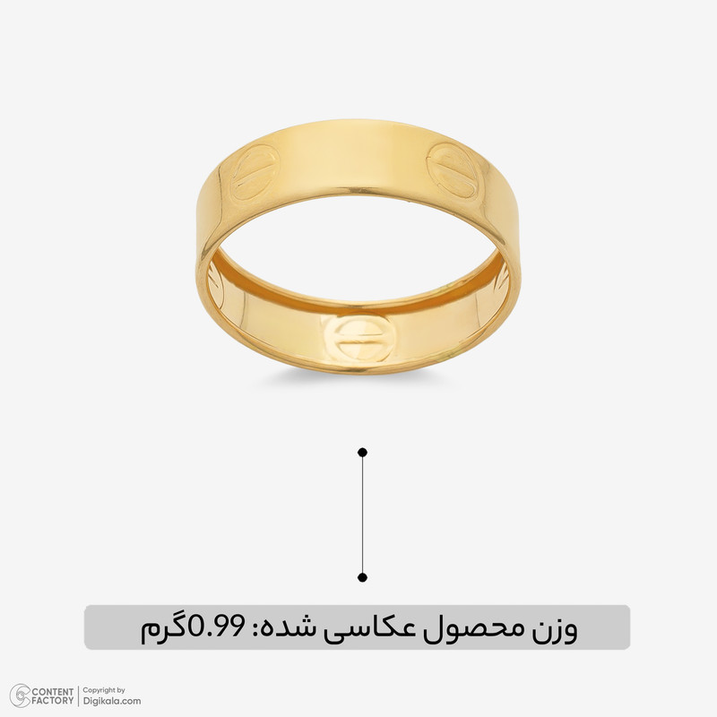 انگشتر طلا 18 عیار زنانه با طرح کارتیه مطیع ها مدل پیچ