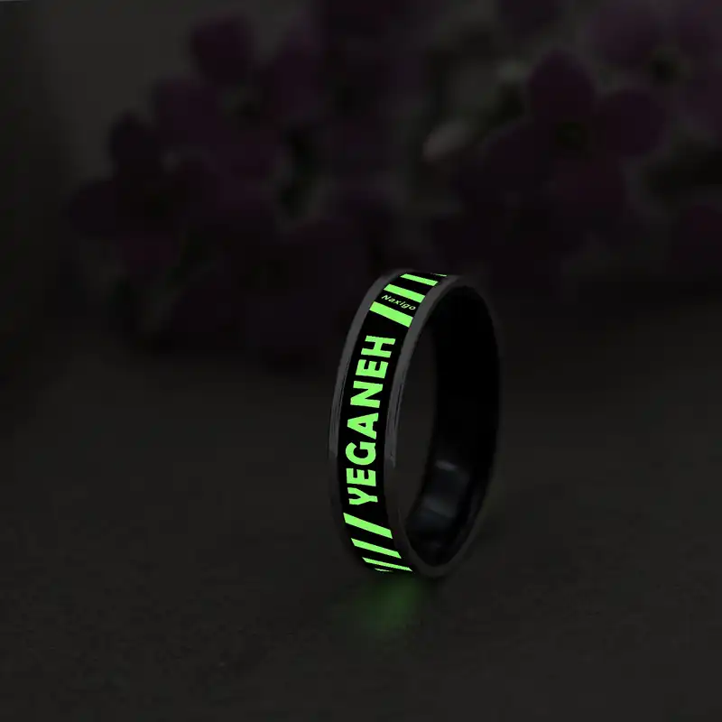 انگشتر ناکسیگو مدل شب تاب طرح یگانه کد RB15826