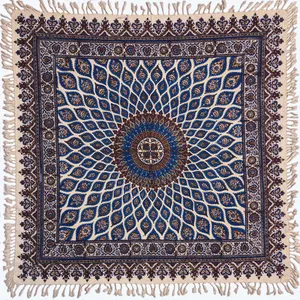 رومیزی قلمکار ممتاز اصفهان اثر عطريان طرح مسجد شیخ لطف اله مدل G127سایز 100*100 سانتی متر