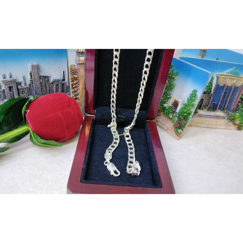 زنجیر نقره مردانه مدل gol-1167