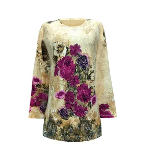 بلوز آستین بلند زنانه مدل گل درشت نخی ترک کد 014