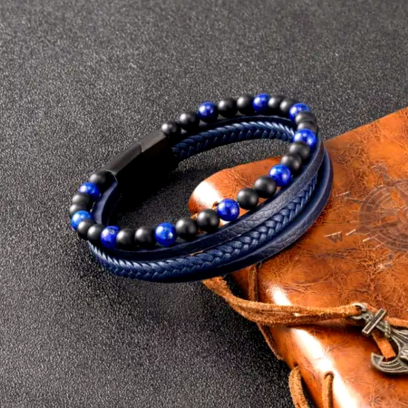 دستبند مردانه مدل  چرمی اسپرت 7373
