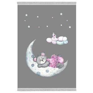 فرش پارچه‌ای دفه مدل فرشینه هازان مخمل طرح فانتزی کد 3096