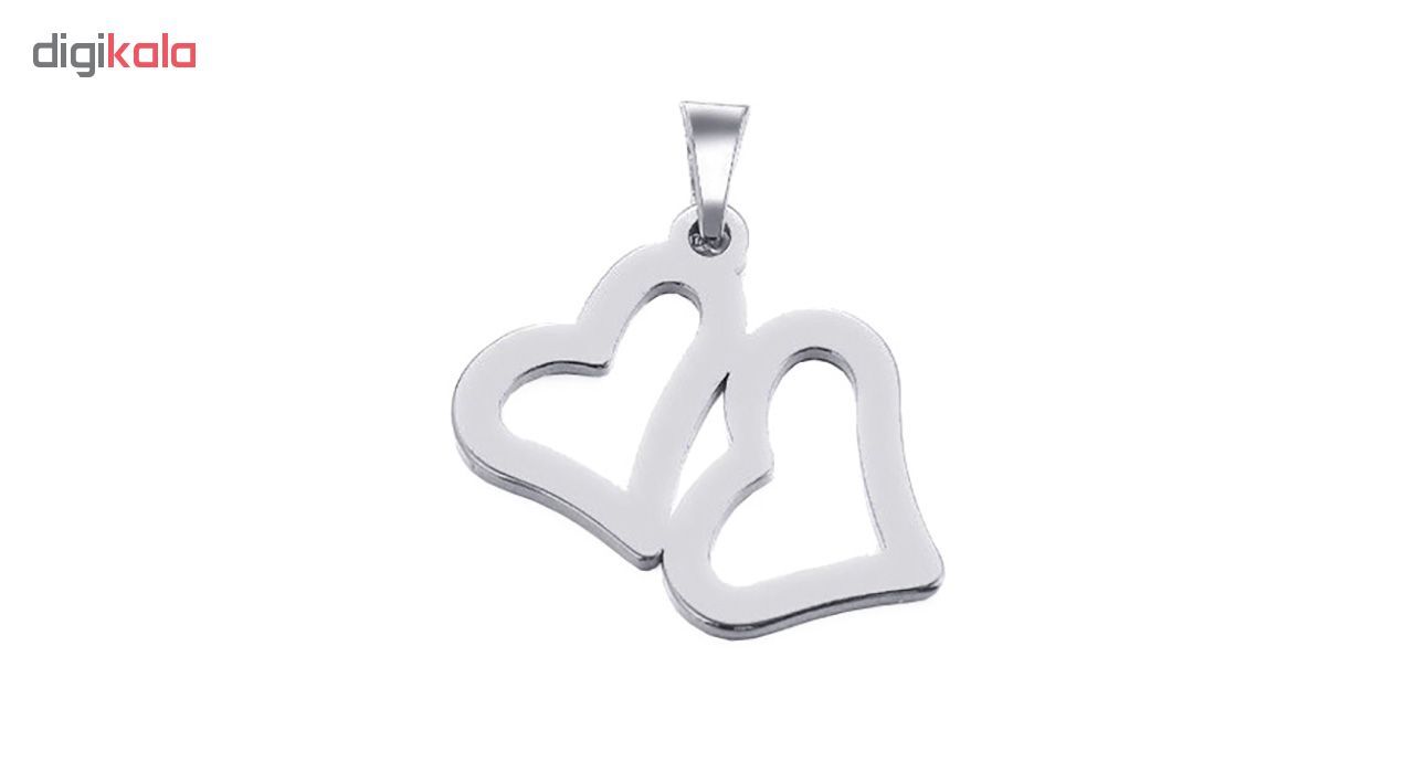 آویز گردنبند طلا 18 عیار جواهری میکا طرح قلب کد 0110022 -  - 2