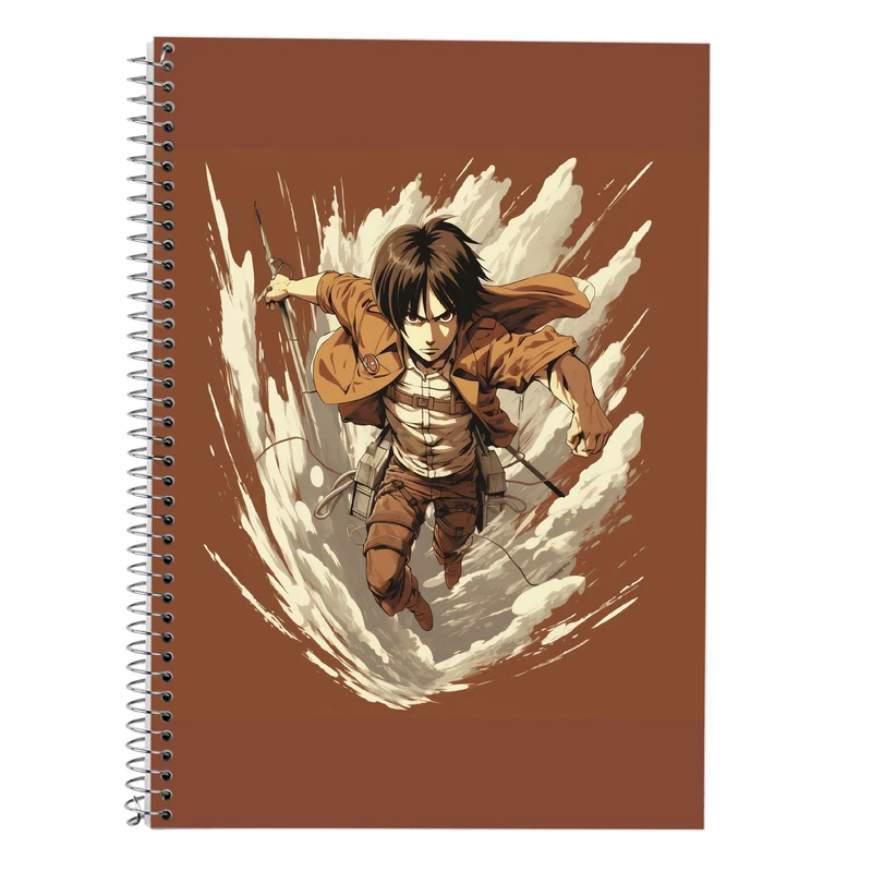 دفتر زبان 50 برگ مدوپد مدل دوخط طرح Attack on Titan کد DF10437