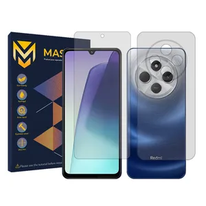 Master Resistant model transparent screen protector suitable for the Xiaomi Redmi 14C mobile phone along with the back of the phone protector