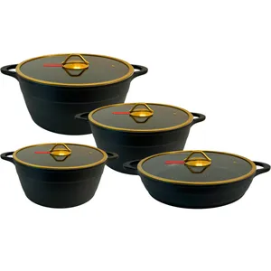 سرویس قابلمه و تابه گرانیتی 8 پارچه آرسکا مدل Golden