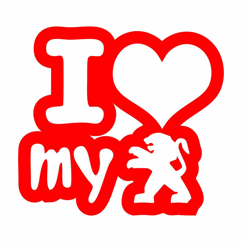 برچسب بدنه خودرو ماتریسیو ماشین پژو I Love My کد M211 