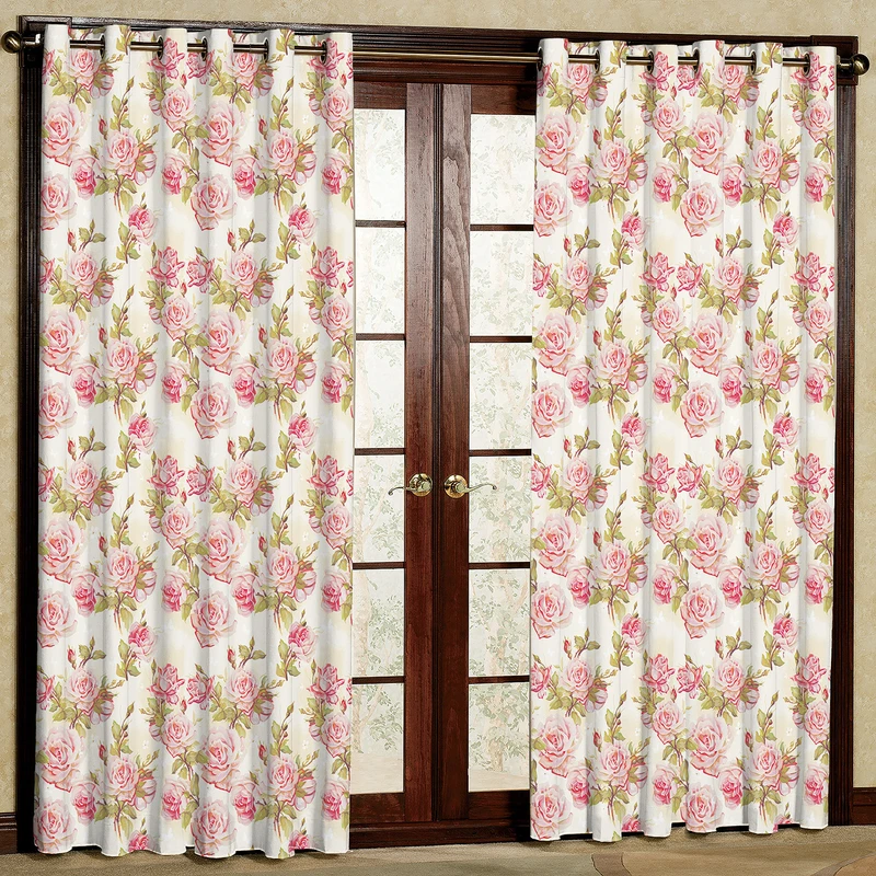 پرده مدل گل دار مخمل پانچی کد 421 سایز 140x280 سانتی متر