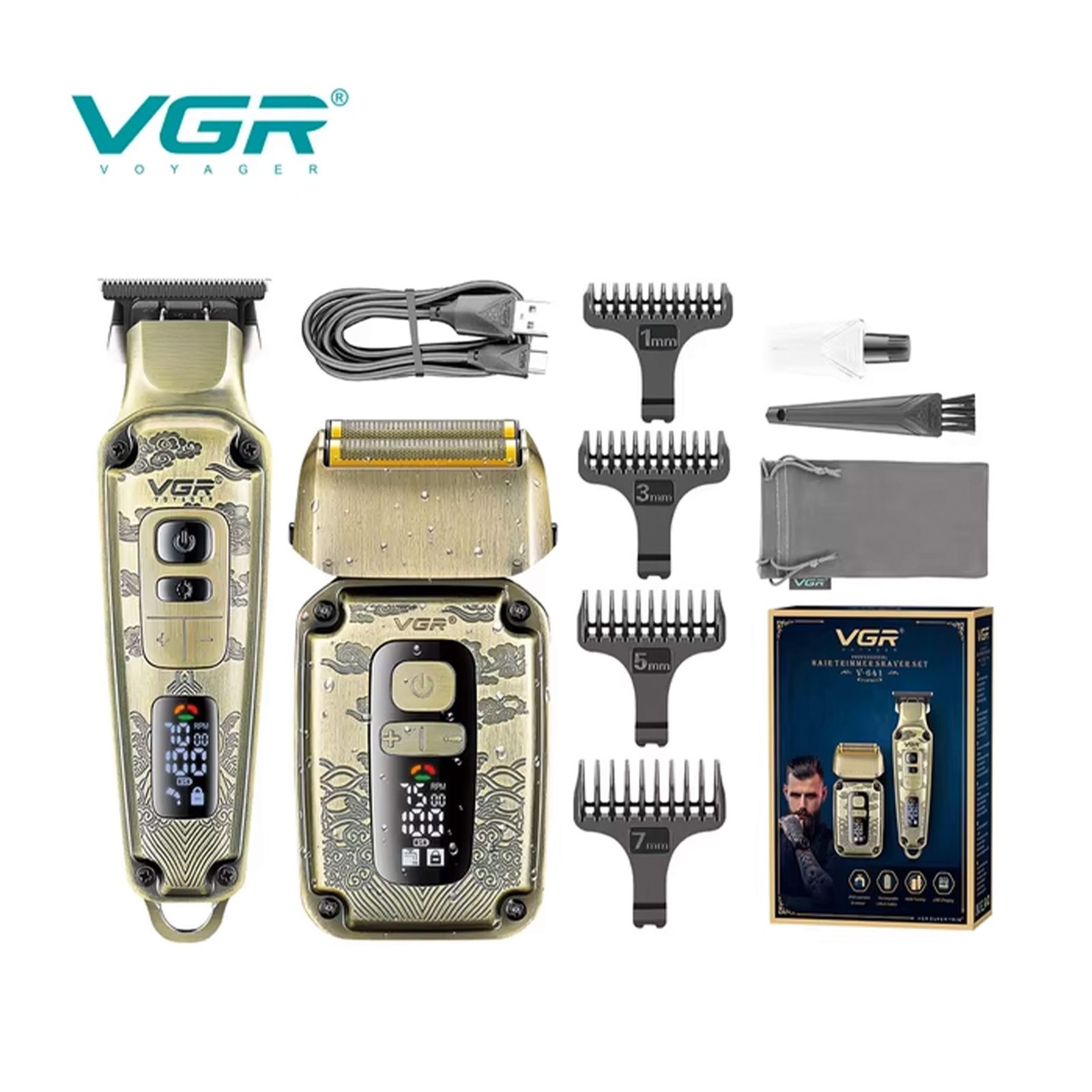  ماشین اصلاح موی سر و صورت وی جی ار مدل V-641 مجموعه 2 عددی -  - 6