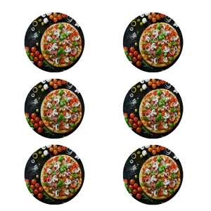زیر لیوانی طرح پیتزا کد 5005 بسته 6 عددی