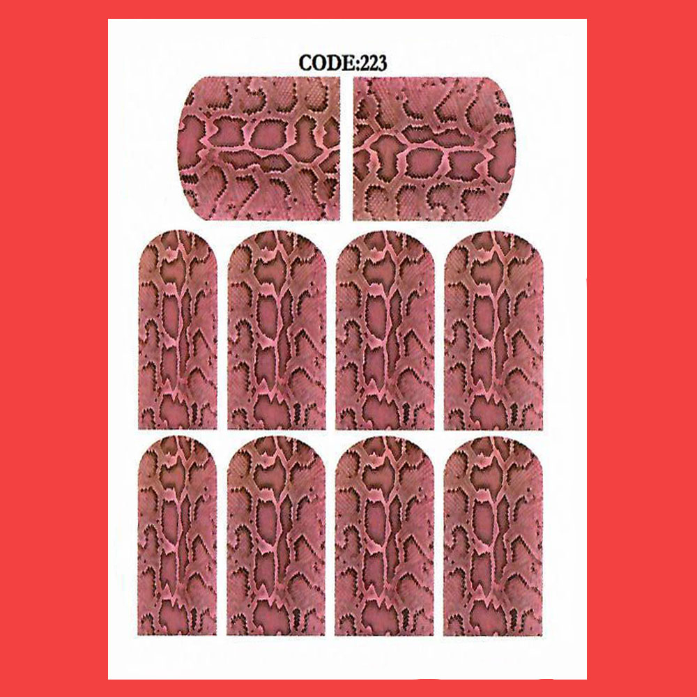 استیکر طراحی ناخن مدل طرح پوست ماری مدل C223