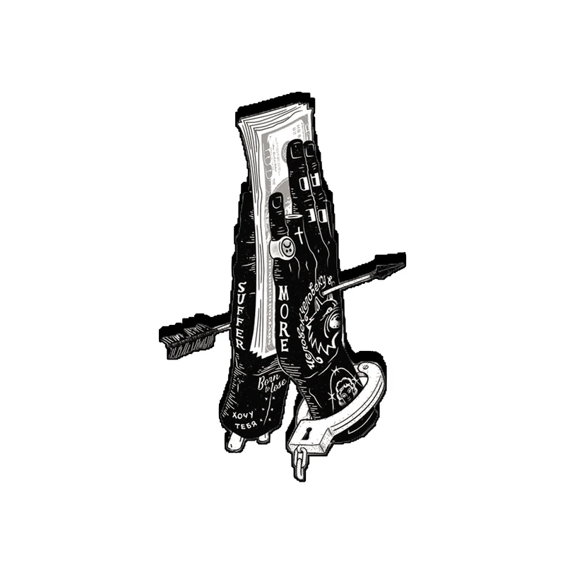 استیکر لپ تاپ طرح دست کد 48 