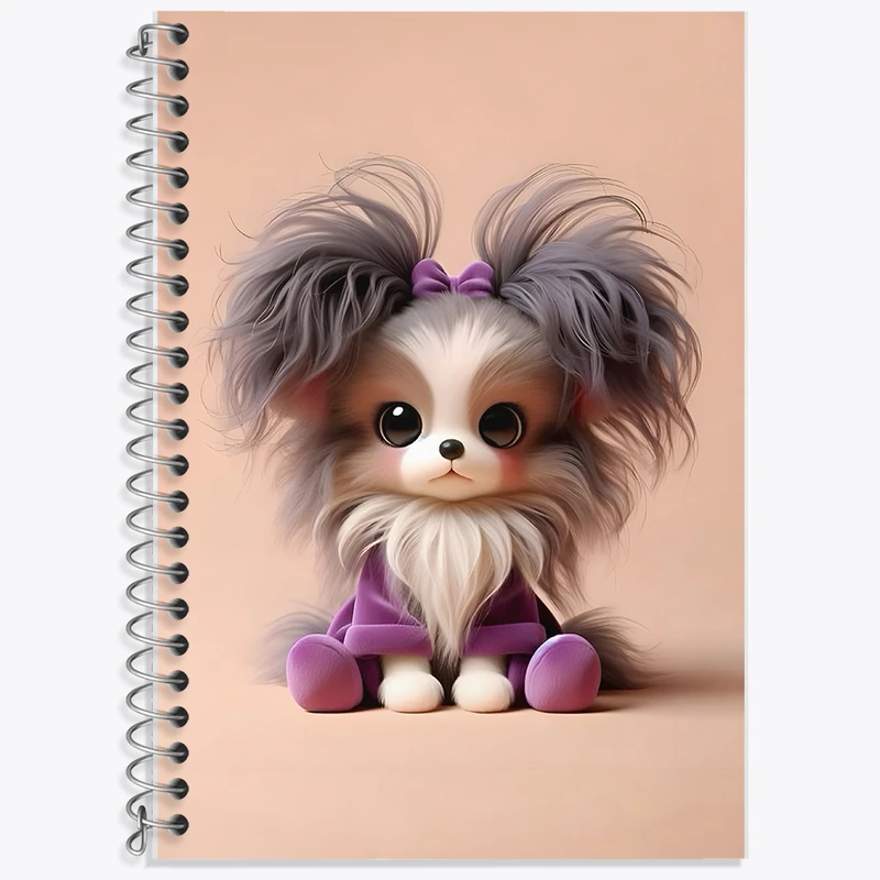 دفتر زبان 50 برگ خندالو مدل سه خط طرح سگ کیوت کد F7914