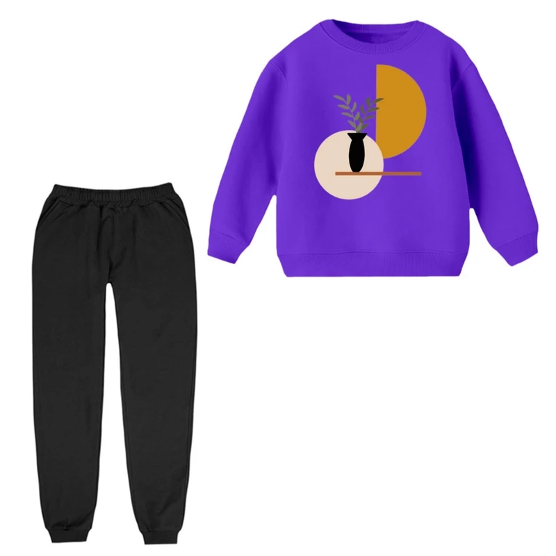 ست سویشرت و شلوار راحتی بچگانه مدل مینیمال کد4  