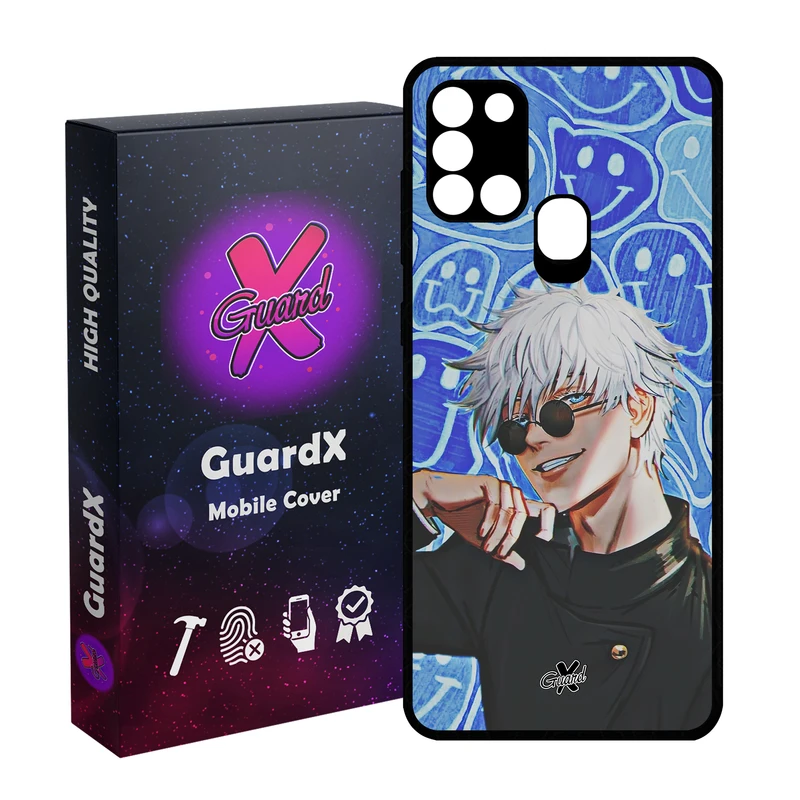 کاور گارد ایکس طرح ساتورو گوجو انیمه مدل Glass10552 مناسب برای گوشی موبایل سامسونگ Galaxy A21s