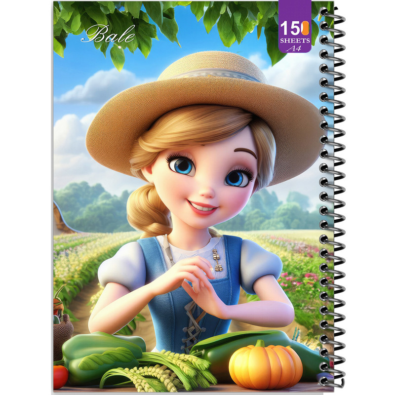 دفتر نقاشی 150 برگ انتشارات بله مدل رحلی طرح فانتزی دخترانه مزرعه کد A4-P544