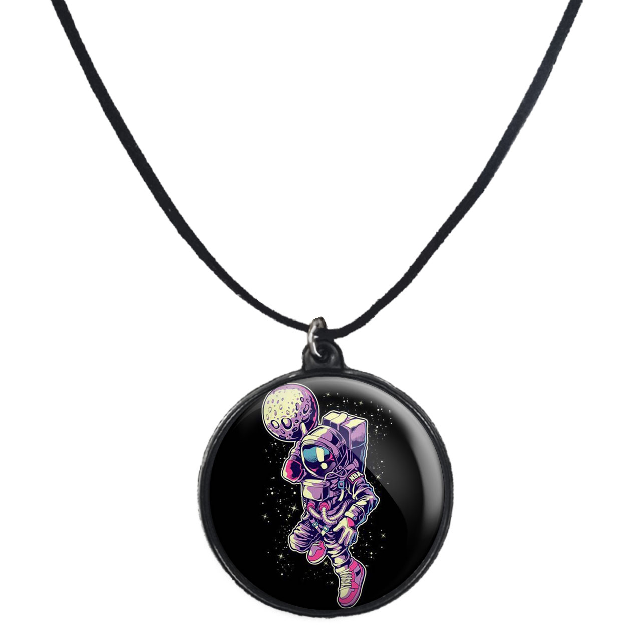 گردنبند پرمانه طرح فضانورد کد pmb.1728 مدل دو طرفه