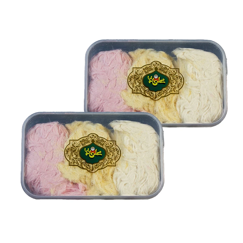 پشمک سه طعم سنتی علی بابا - 375 گرم مجموعه 2 عددی