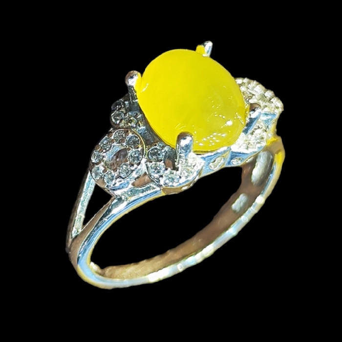 انگشتر نقره زنانه نقره جات بافندگان مدل سنگ شرف الشمس کد 1800