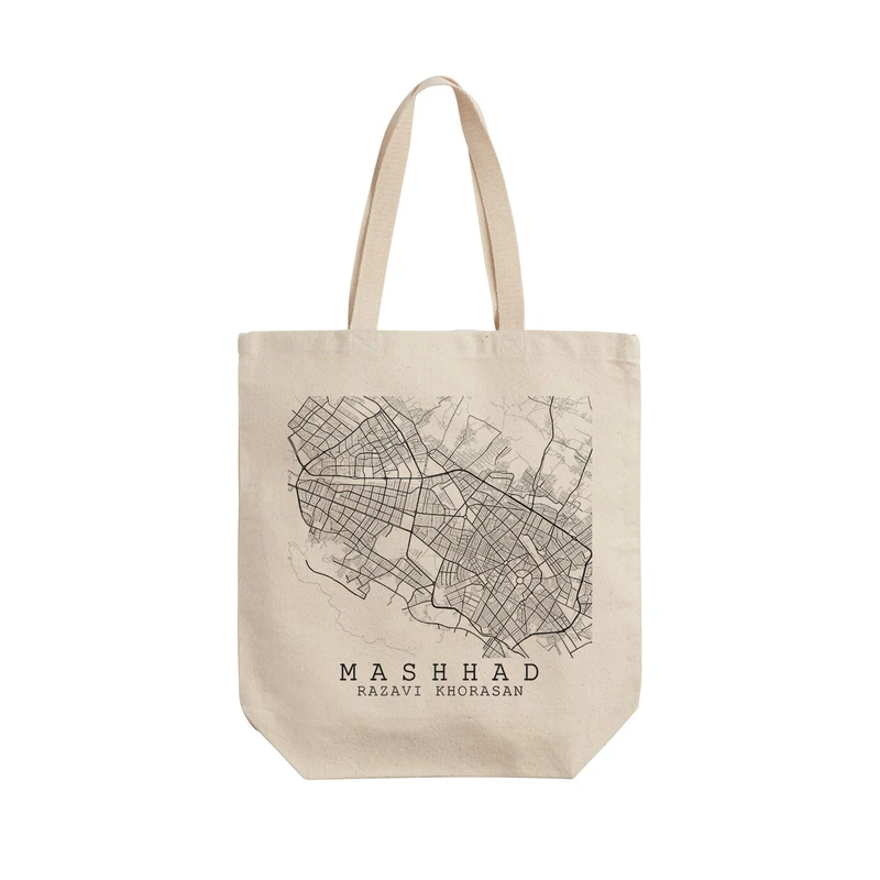 ساک خرید ترمه طراحان ایده مدل نقشه شهر مشهد کد map0514 - L