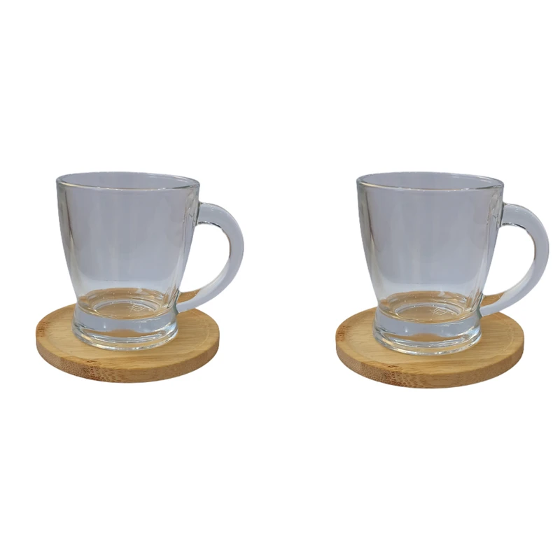 نیم لیوان مدل 2026 به همراه زیر لیوانی چوب بامبو مجموعه دو عددی