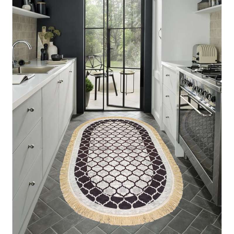 فرش پارچه ای سارای مدل بیضی کد571 فرش پارچه ای سارای مدل بیضی کد571