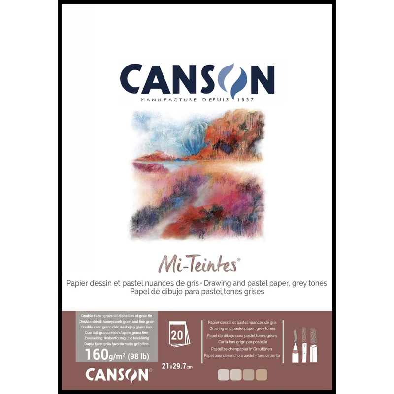 مقوا پاستل کانسون مدل Mi-Teintes کد 160.1 سایز 29.7 × 21 سانتی متر بسته 20 عددی