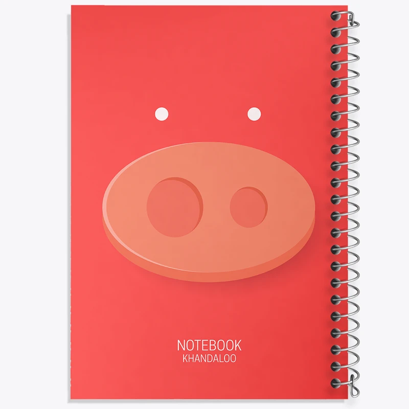 دفتر ژورنال نویسی 50 برگ خندالو مدل نقطه ای طرح خوک کد N803