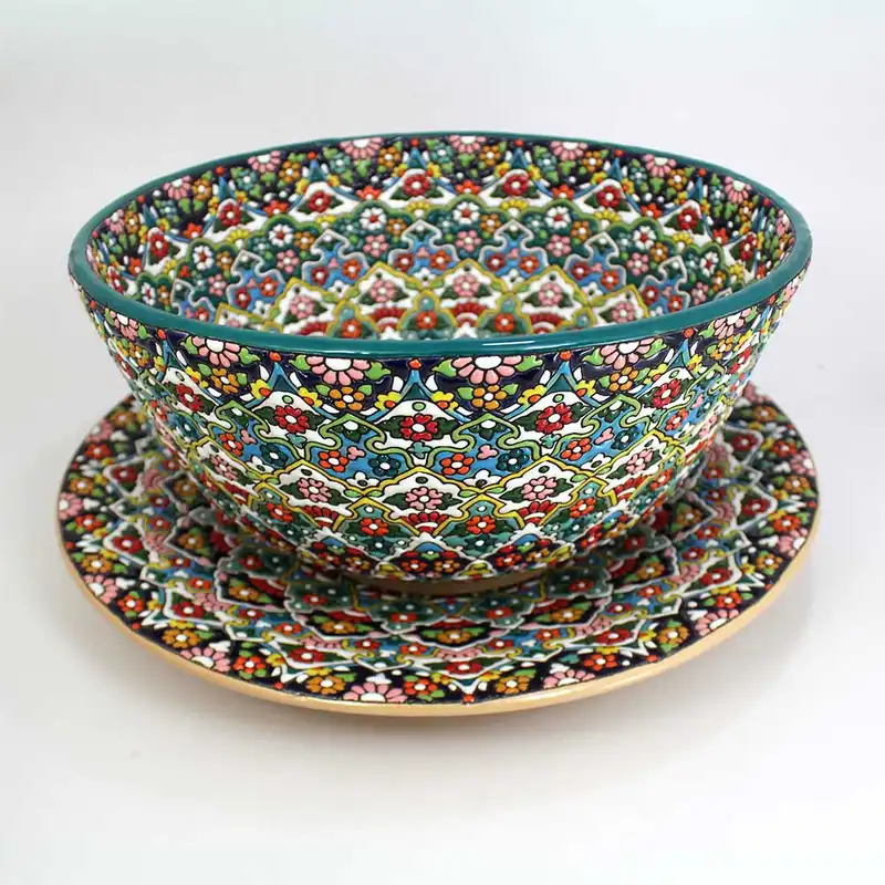 ست کاسه و بشقاب میناکاری کد XL