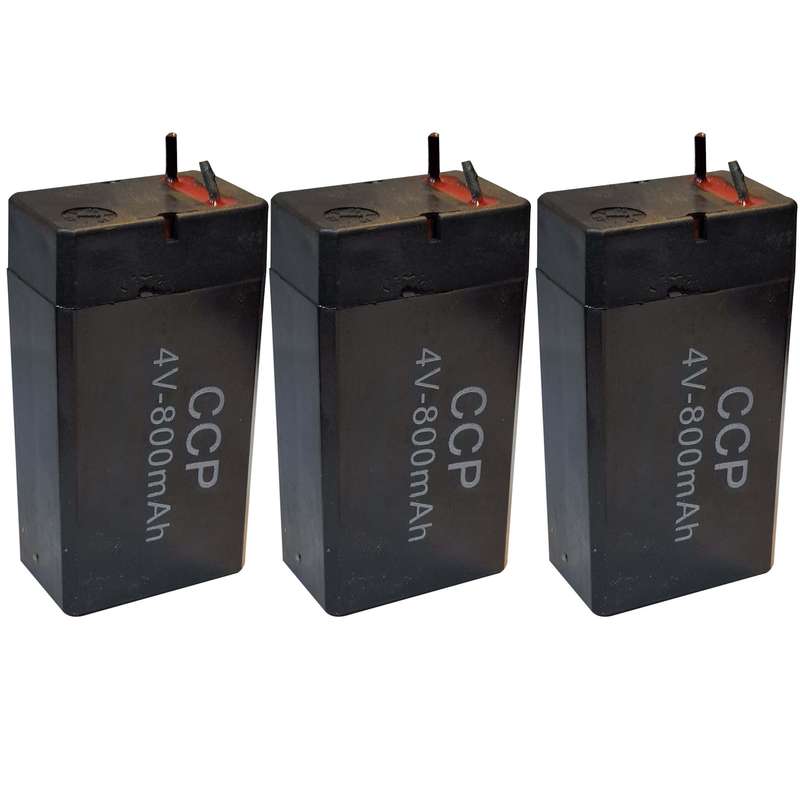 باتری سیلد اسید 4 ولت سی سی پی مدل 4V-800mah ظرفیت  800 میلی آمپر ساعت بسته سه عددی