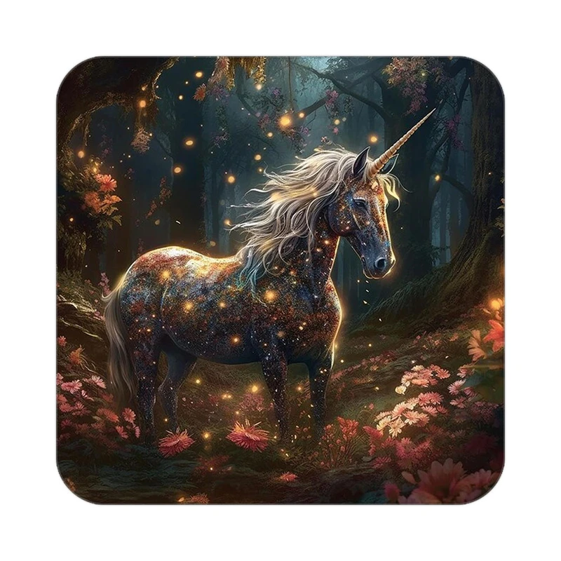 زیر لیوانی کاکتی طرح اسب تک شاخ و یونیکورن مدل mp32629