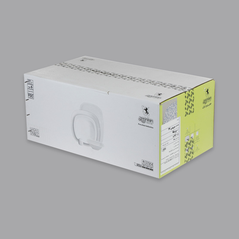 سرویس غذاخوری 27 پارچه 6 نفر چینی زرین ایران مدل کواترو ورنیکا درجه عالی