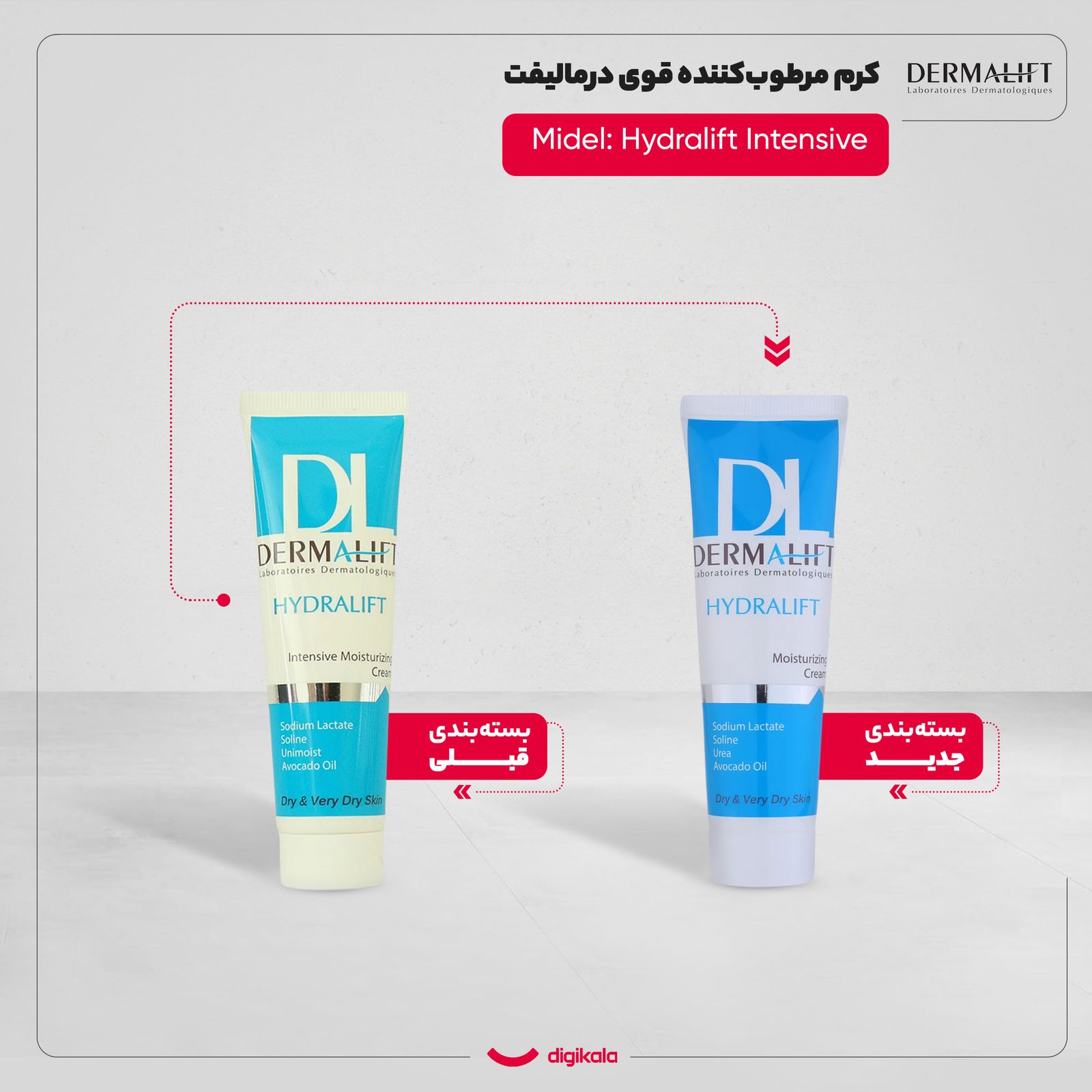 کرم مرطوب‌ کننده صورت درمالیفت مدل Hydralift Intensive مناسب پوست خشک حجم 50 میلی‌ لیتر -  - 2
