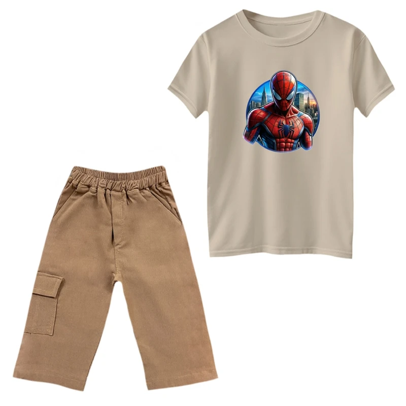 ست تی‌شرت و شلوارک پسرانه مدل اسپایدرمن کد 01