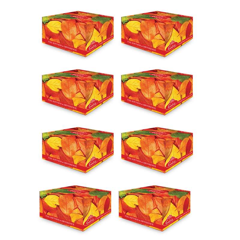 دستمال کاغذی 50 برگ گلریز مدل برگریزان مجموعه 8 عددی