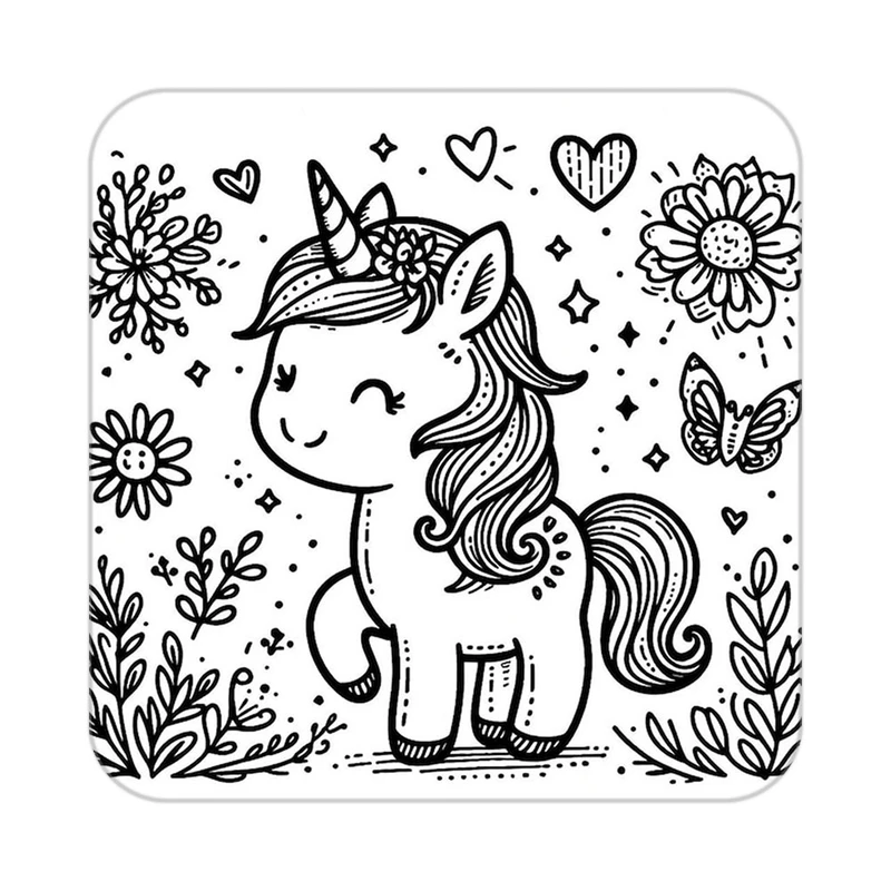 زیر لیوانی کاکتی طرح اسب تک شاخ و یونیکورن مدل mp31421