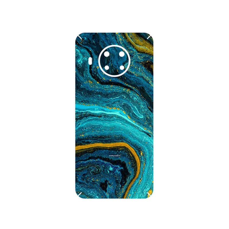 برچسب پوششی ماهوت مدل Turquoise marblewith golden streaks مناسب برای گوشی موبایل نوکیا X20