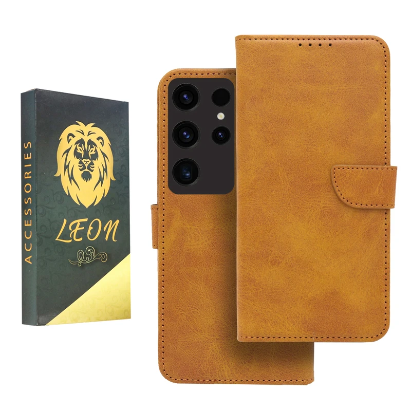 کیف کلاسوری لئون مدل Khoshi مناسب برای گوشی موبایل سامسونگ Galaxy S25 Ultra