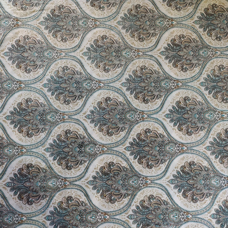 پارچه ملحفه عرض 2 متر مدل افسانه 11138 رنگ سبز آبی