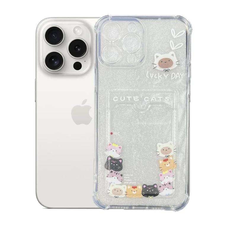 کاور طرح خانواده گربه ها مناسب برای گوشی موبایل اپل iPhone 16 Pro Max