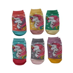 جوراب دخترانه مدل اسب تک شاخ UNICORN کد 1335 مجموعه 6 عددي